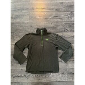 The North Face Fleece Jacket Mens‎ Small Green Full Zip Hooded Sweater Outdoor